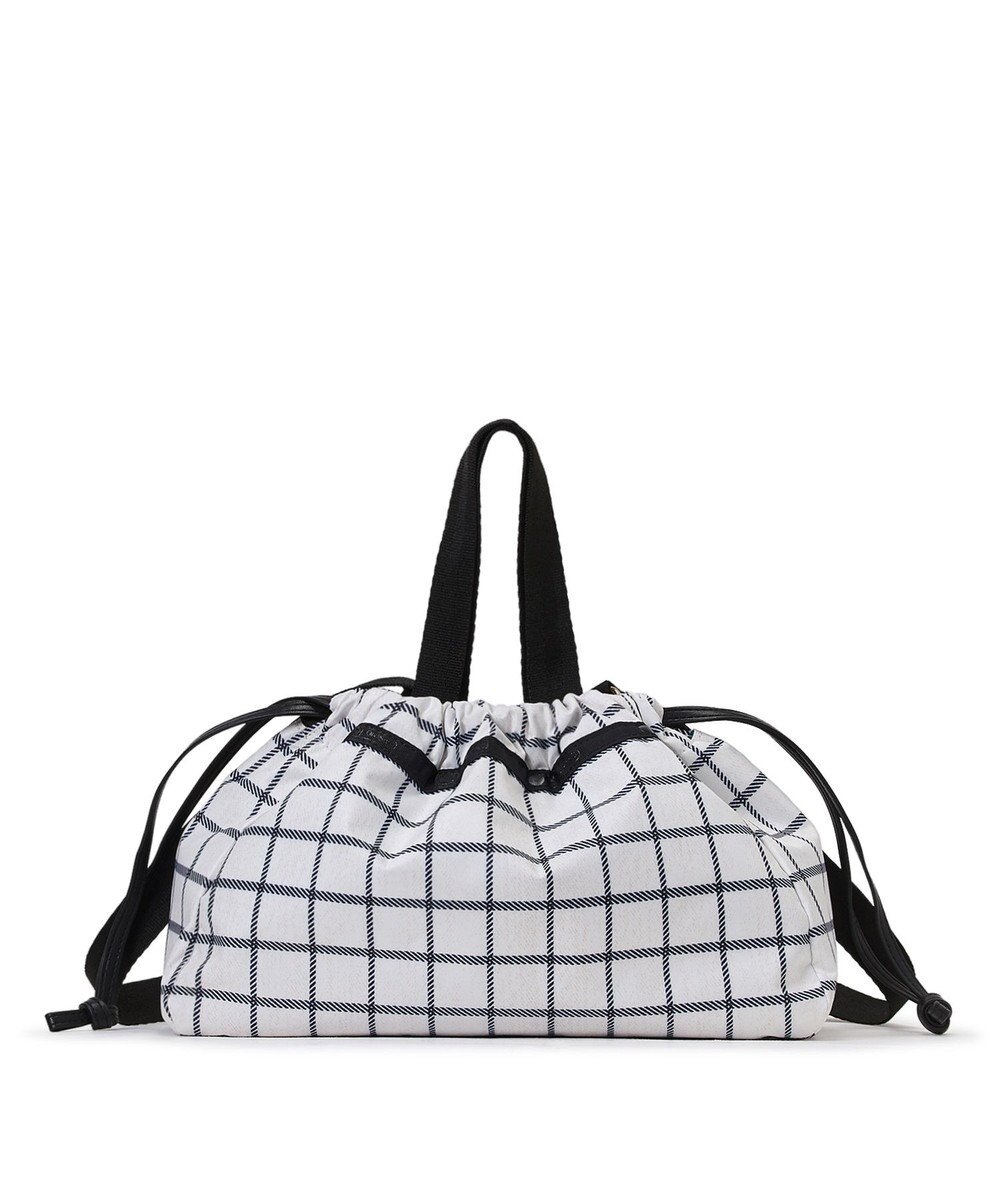 LeSportsac E/W CITY DRAWSTRING BAG??? /アップタウンモノチェック/ブラック 