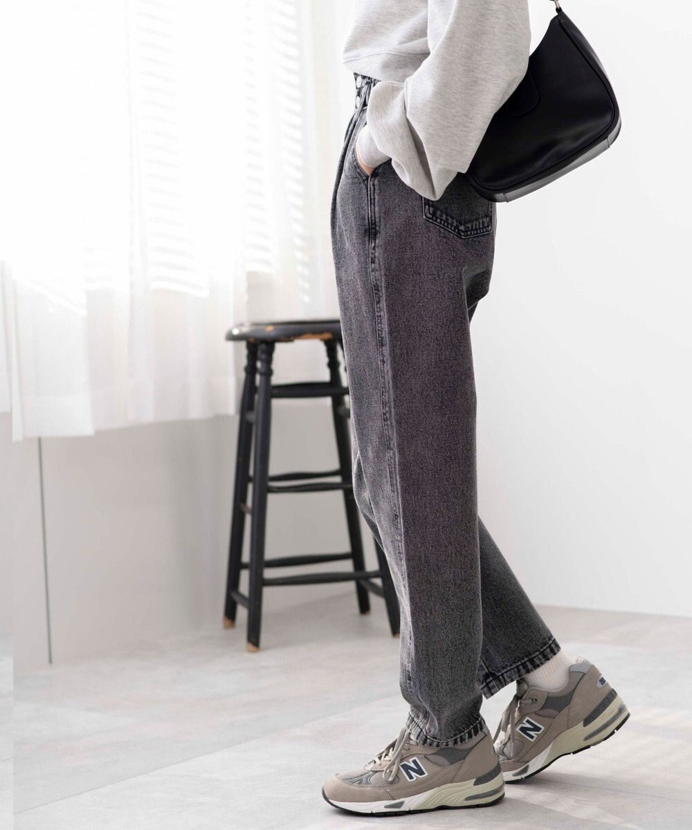 WEGO ウエストフリルマムデニムパンツ 