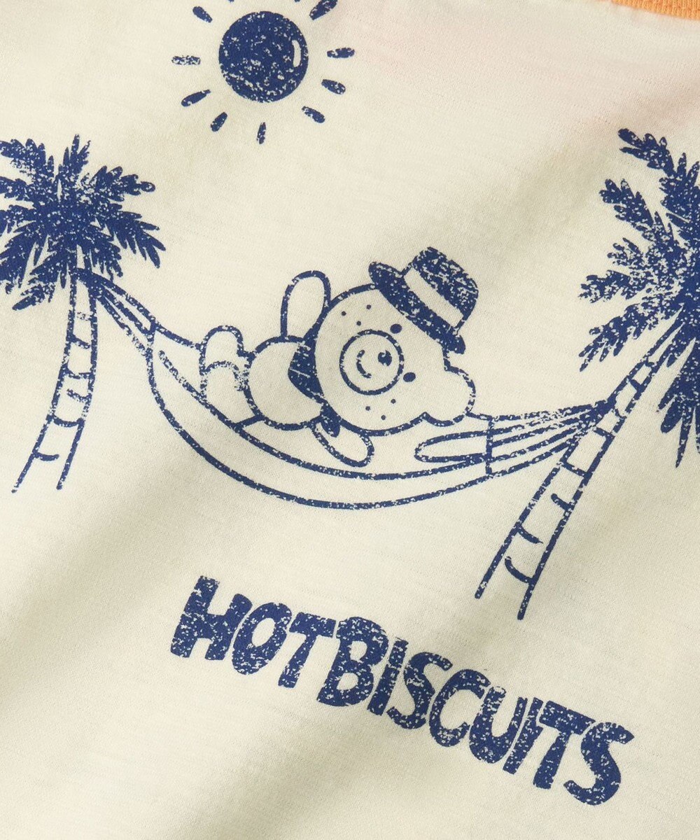 MIKI HOUSE HOT BISCUITS 【80-120cm】 サーフ柄 スラブ天竺 半袖Tシャツ 