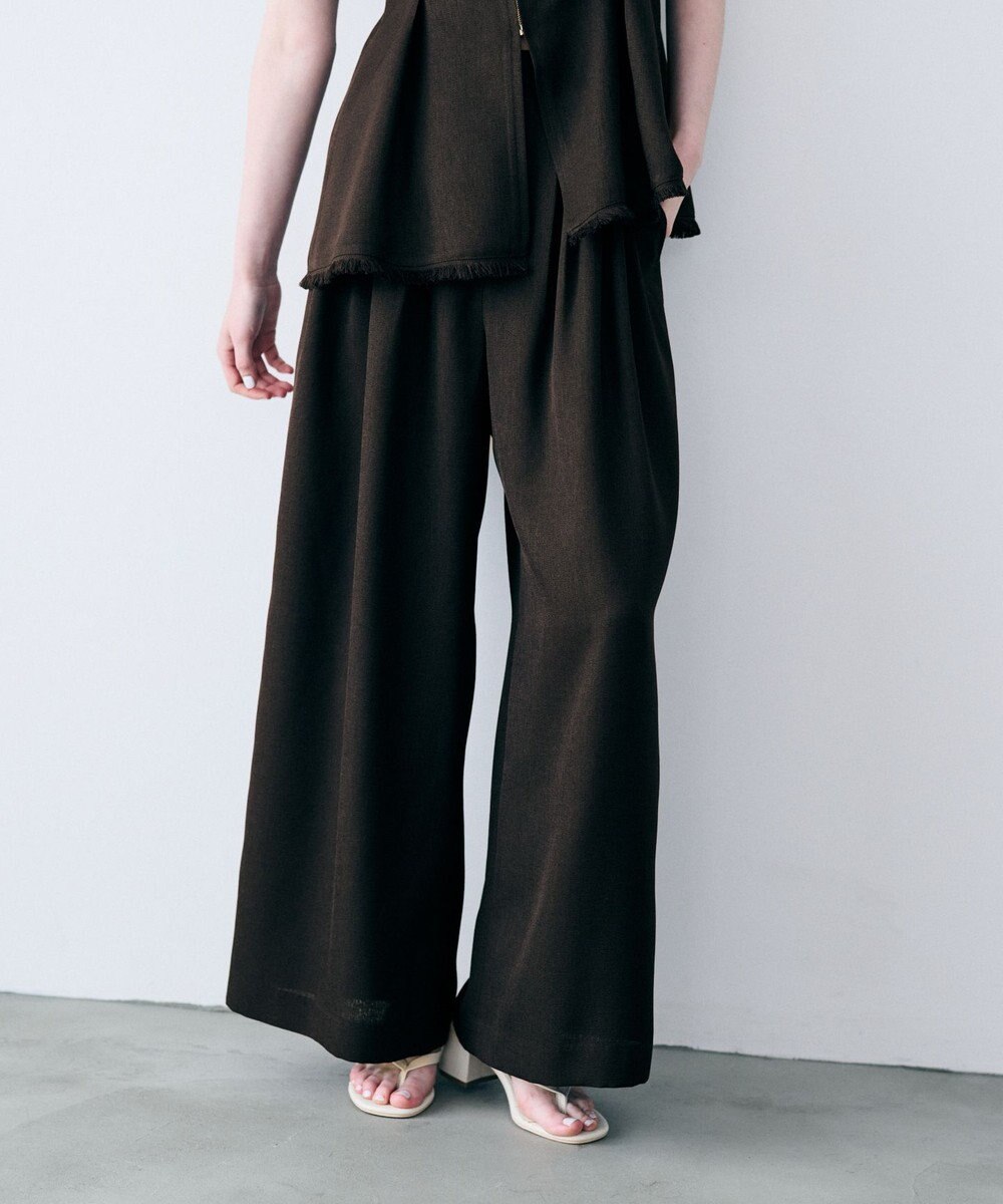uncrave リネンライクツイル ワイドパンツ 