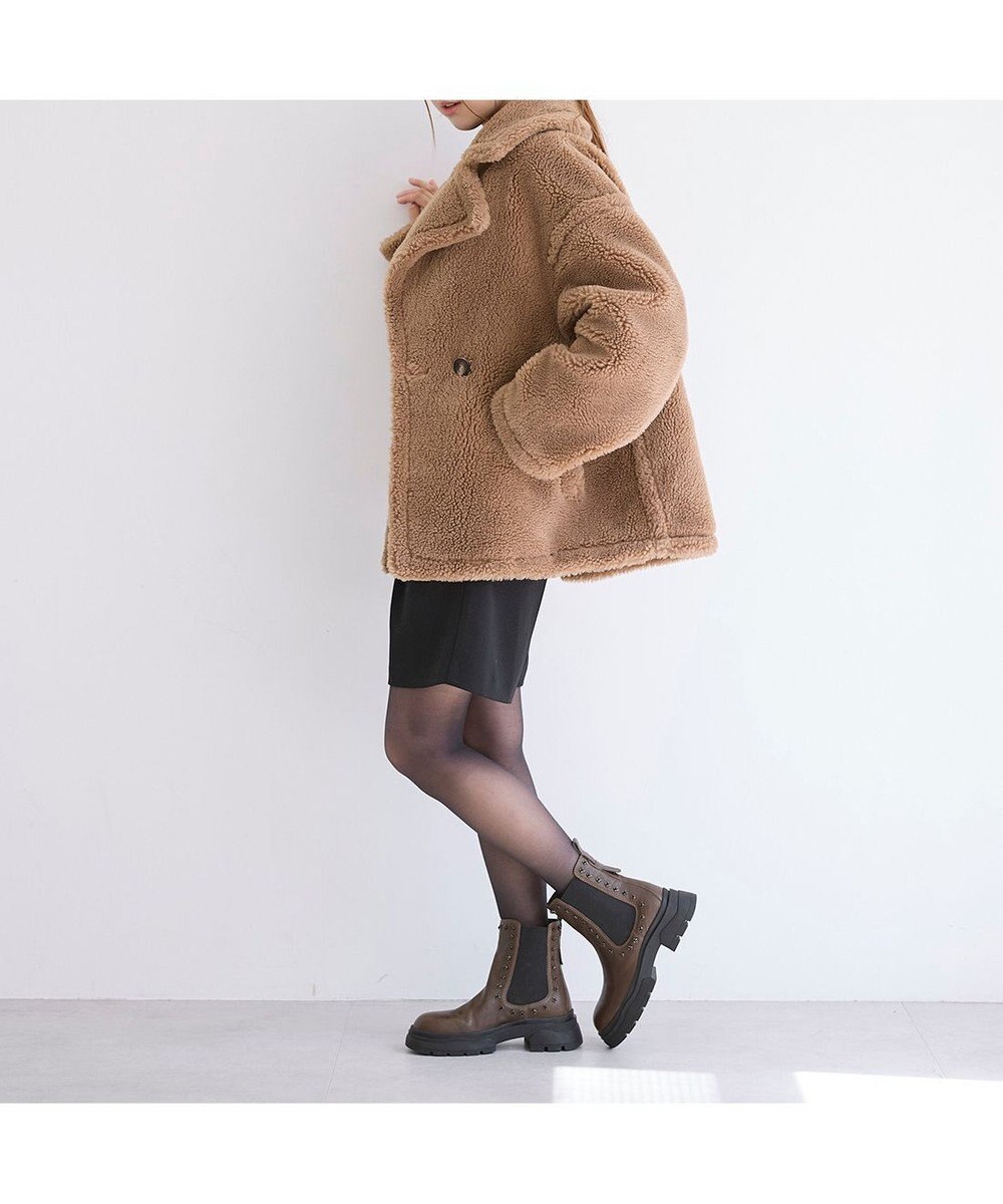 MODE ET JACOMO <carino>サイドゴアビジューショートブーツ 