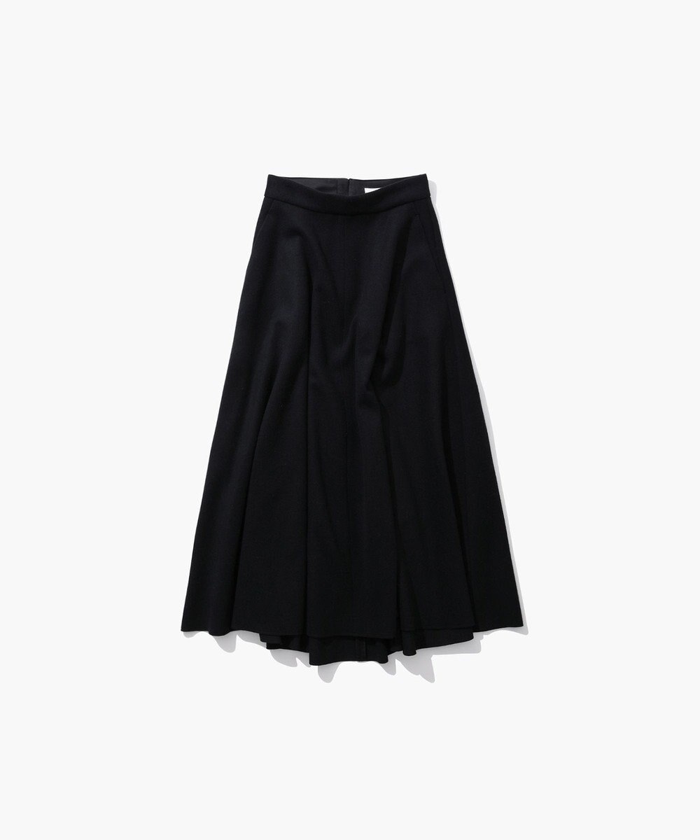 エイトン フレアスカート ロングスカート ブラック ウール 黒 ATONリセのファッション