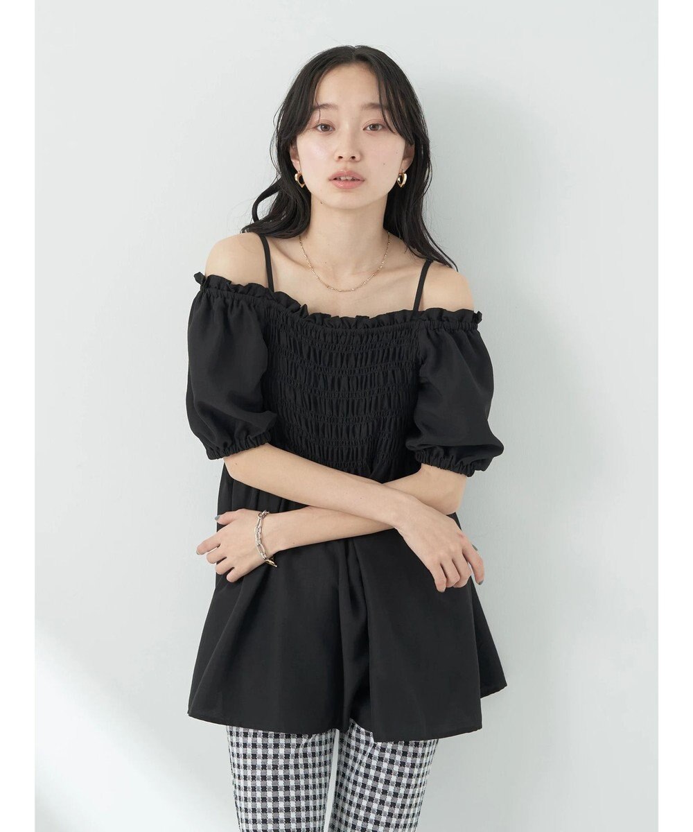 earth music&ecology ２ｗａｙショルダーシャーリングチュニック 