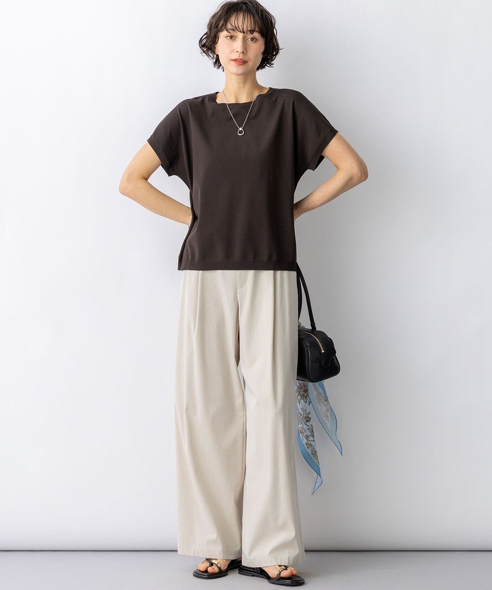 23区 【先行予約】ナチュラルスラブストレッチ ワイドパンツ 