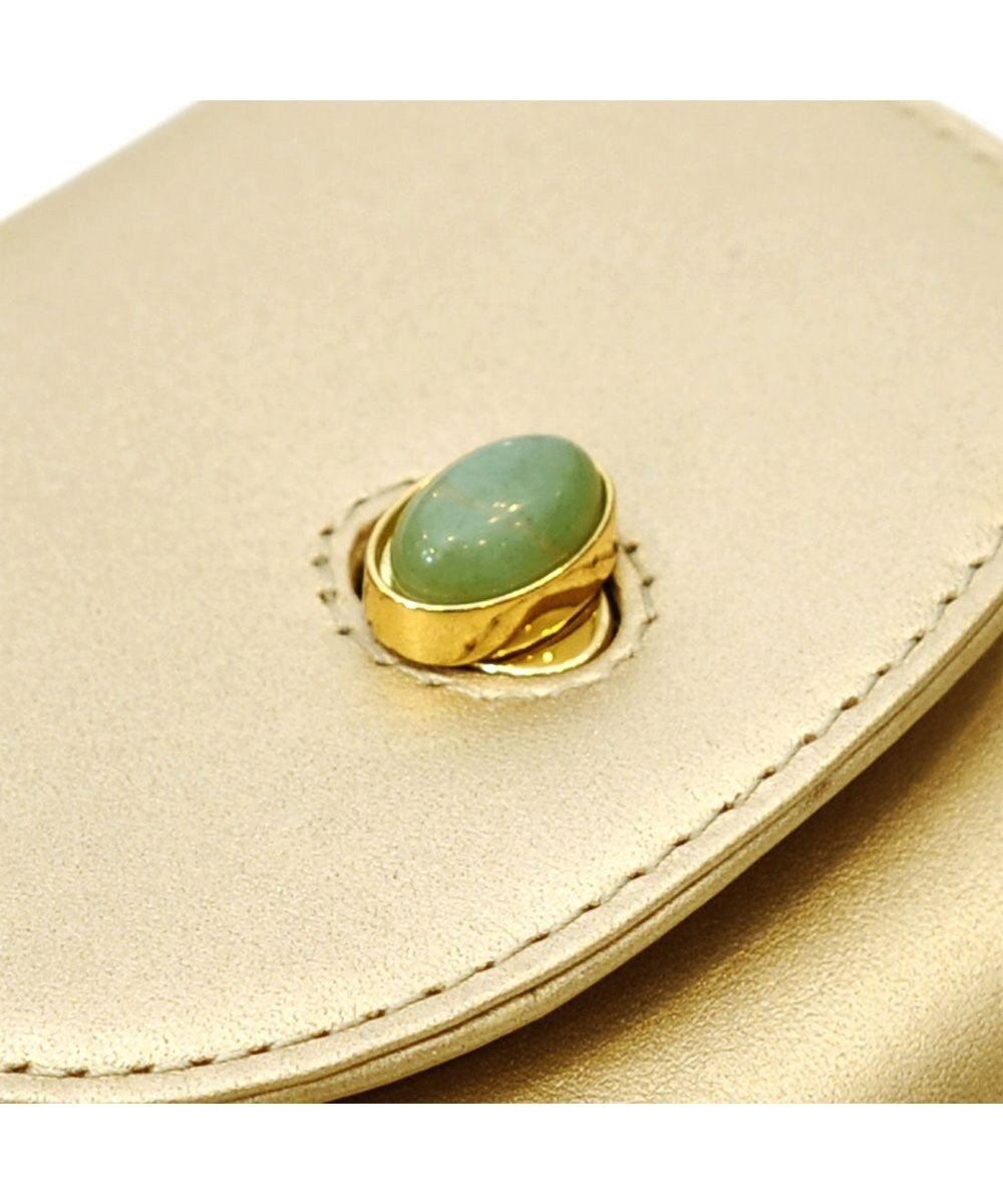 UNBILLION ペルケ perche ジェムストーンヒネリかぶせ三つ折りミニ財布 