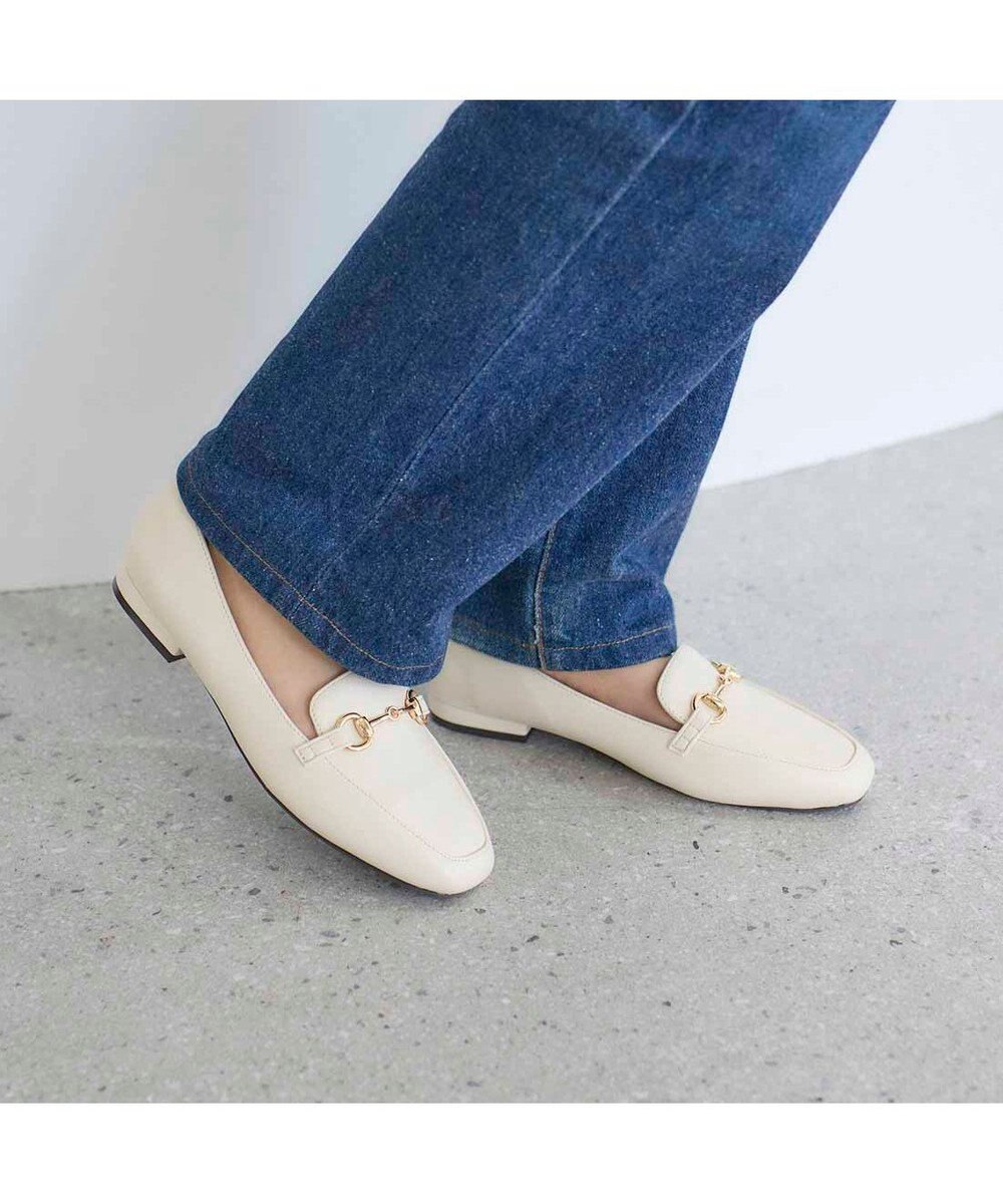 MODE ET JACOMO <noyau>スクエアトゥビット付きヒールローファー 