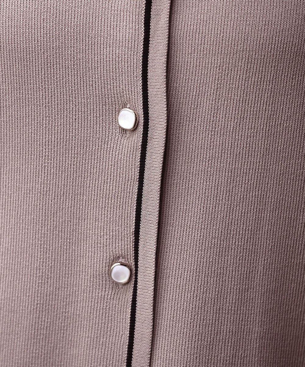 Tiaclasse L 【洗える】配色ラインカーディガン 