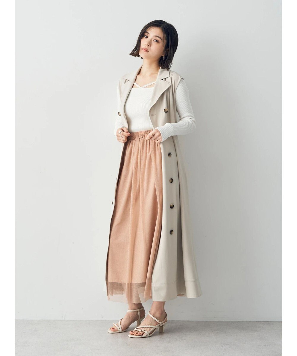 YECCA VECCA ラメチュールギャザースカート 