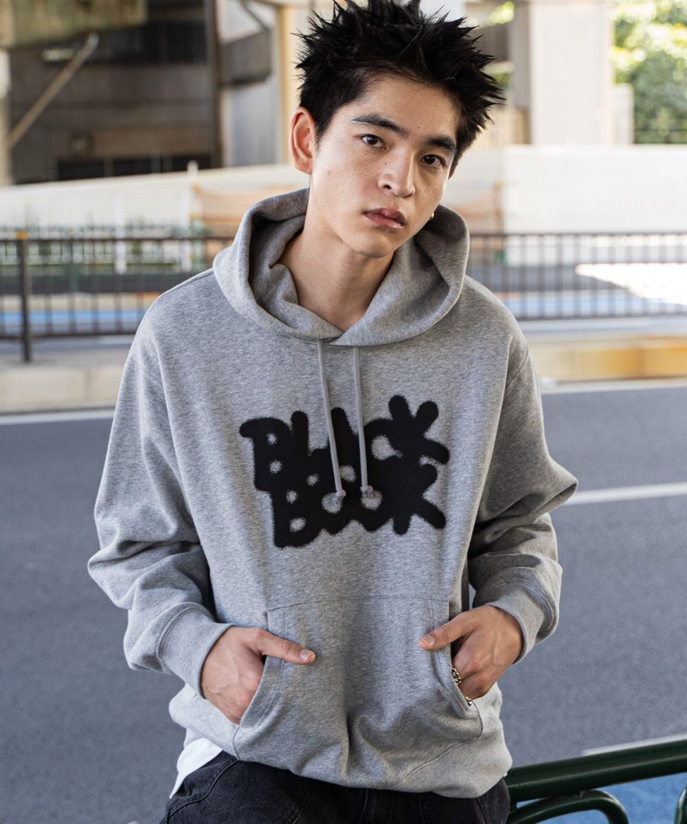 WEGO 【ユニセックス着用ITEM/裏起毛/SMLサイズ展開】リラックスフィットスプレーグラフィックパーカー 