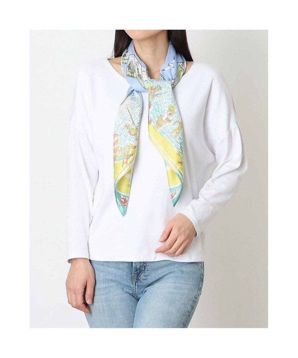 UNBILLION カシュネ cache nez / 横浜アーカイブツイルスカーフ「ベルギーの海」 