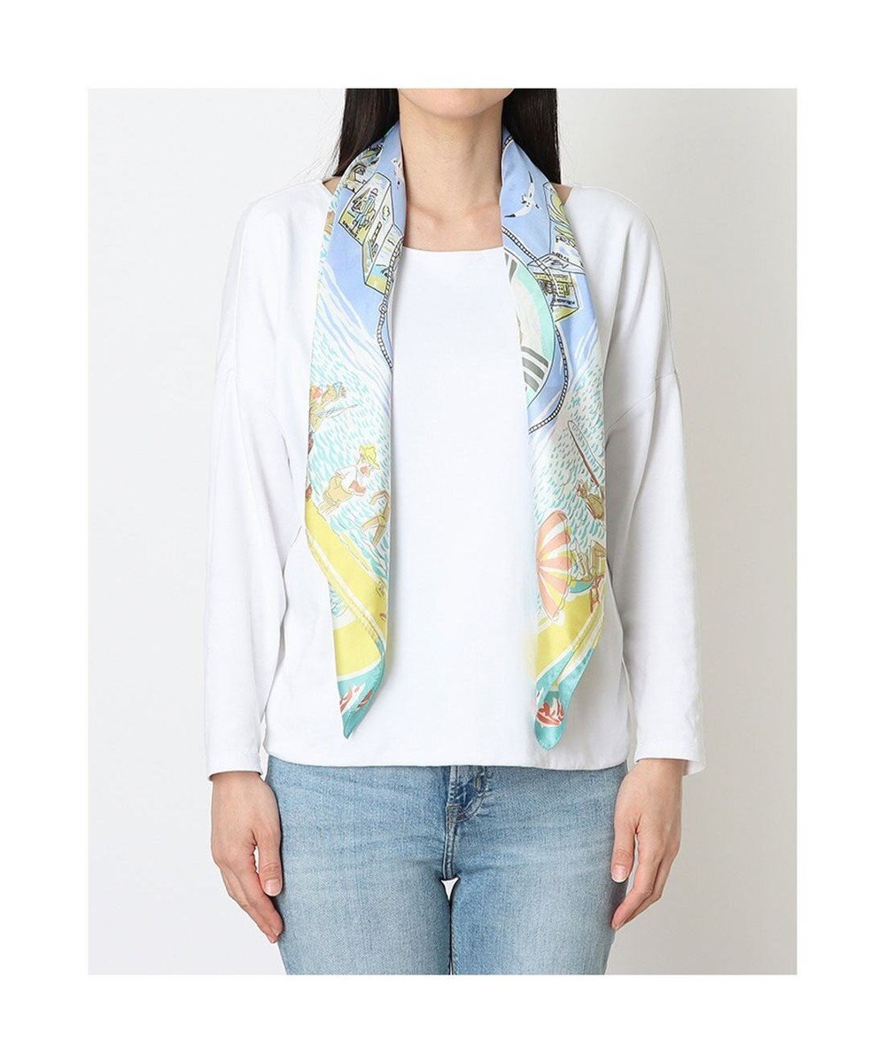 UNBILLION カシュネ cache nez / 横浜アーカイブツイルスカーフ「ベルギーの海」 