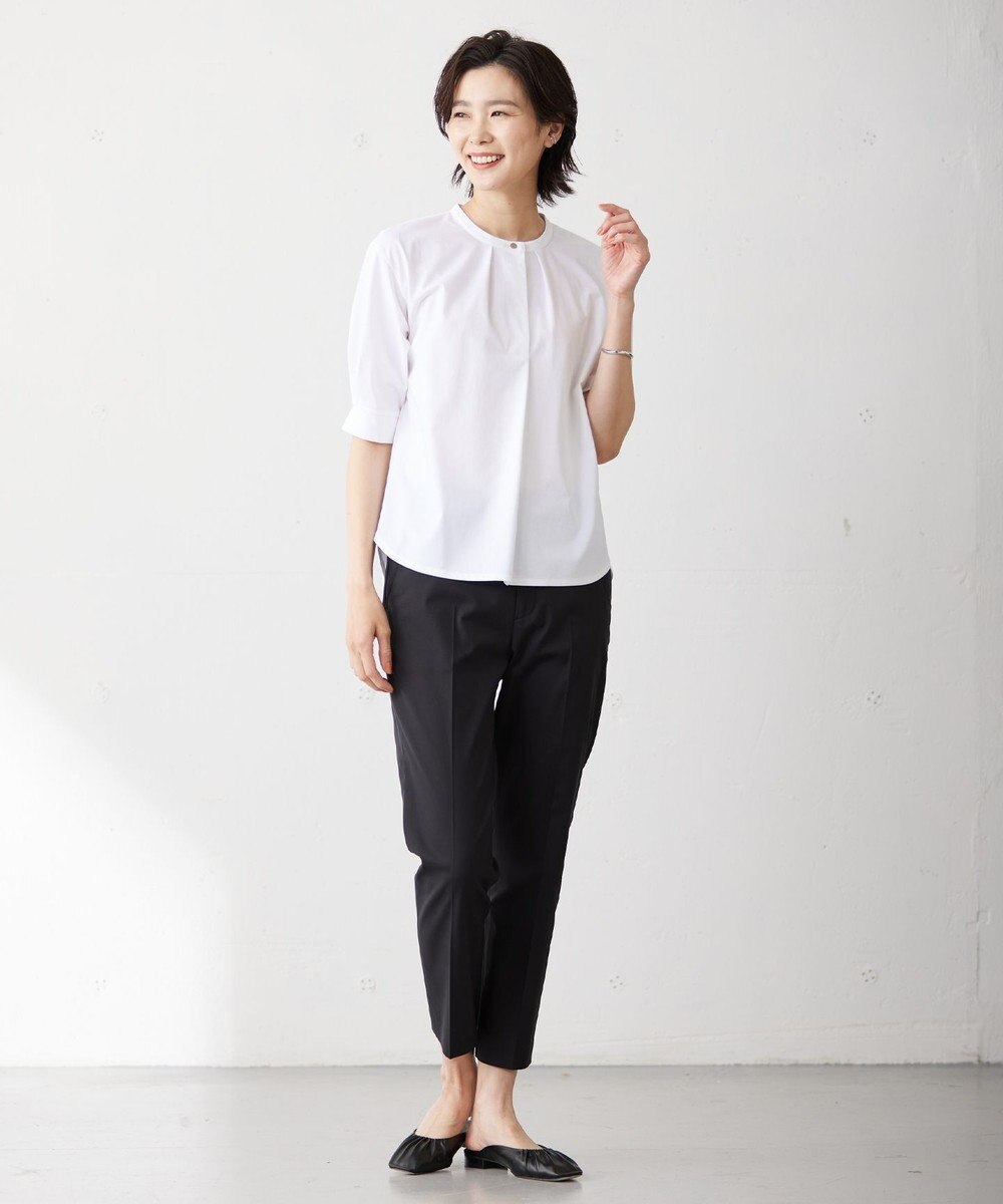 J.PRESS LADIES L 【WEB限定カラーあり・セットアップ対応・洗える・撥水・防汚】コットンFITTYシャーク テーパード パンツ 