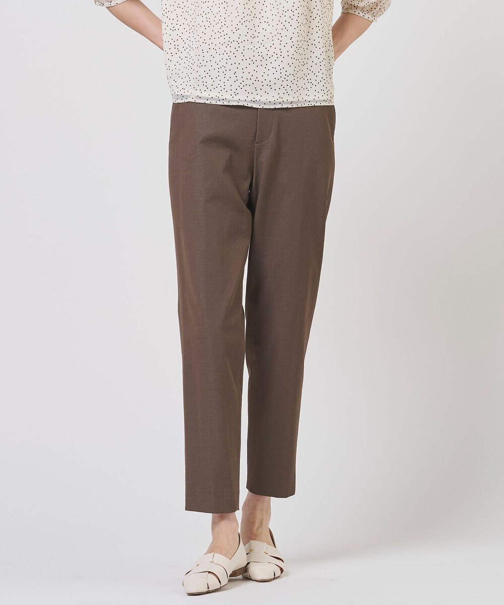 J.PRESS LADIES L 麻シェルドライ テーパード パンツ 