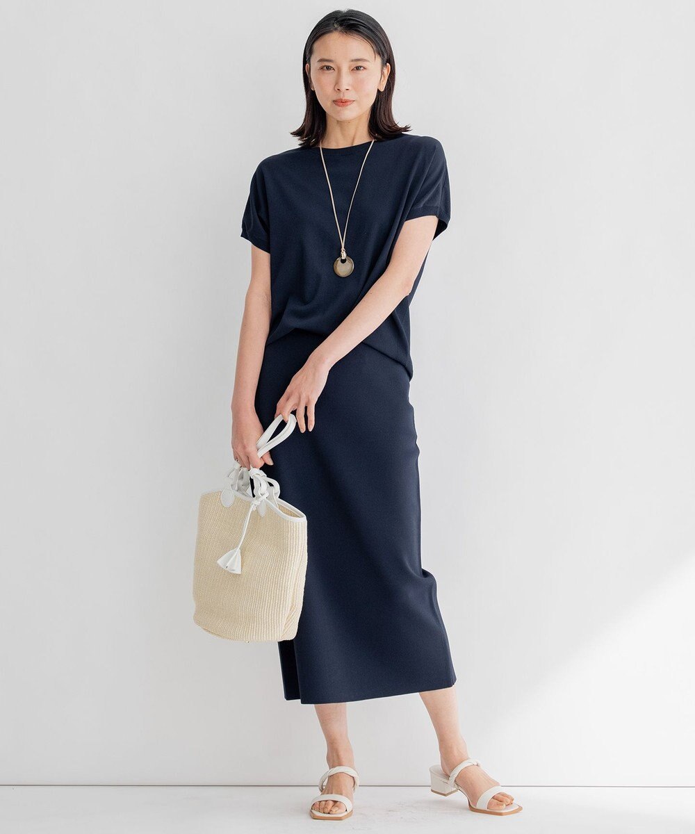 23区 【洗える】レーヨンポリエステルストレッチ タイト ニットスカート 