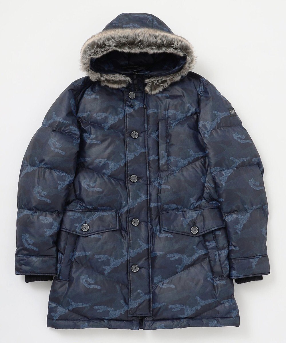 JOSEPH ABBOUD MOUNTAIN 【ECOファー/撥水/9ポケット】カモフラージュ ダウン コート 
