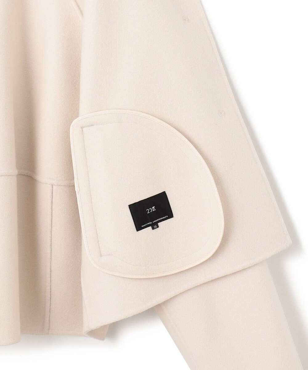 23区 ウールリバー ノーカラーコート 