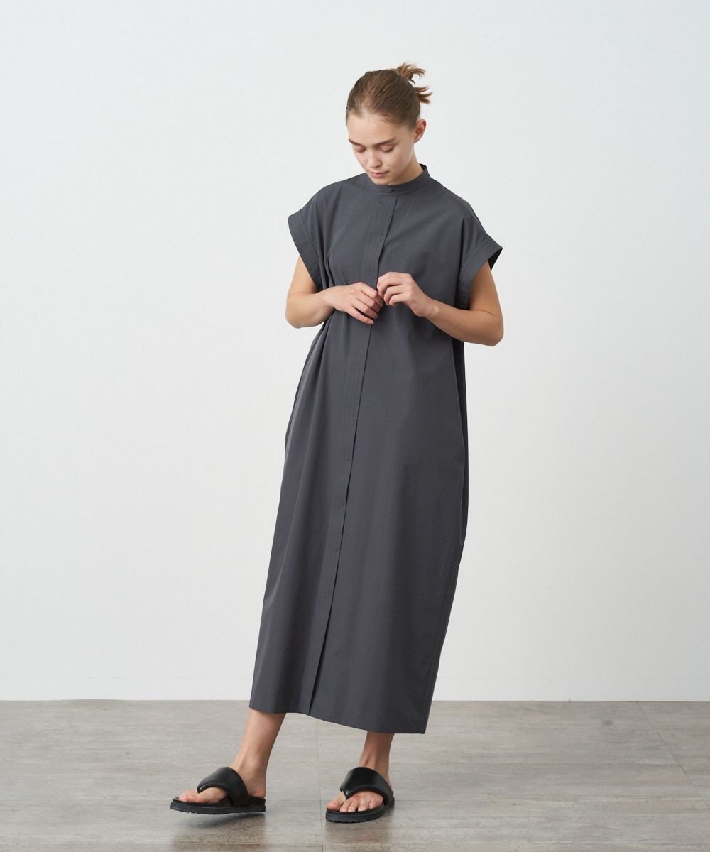 ATON AT COTTON CLOTH | バンドカラードレス 