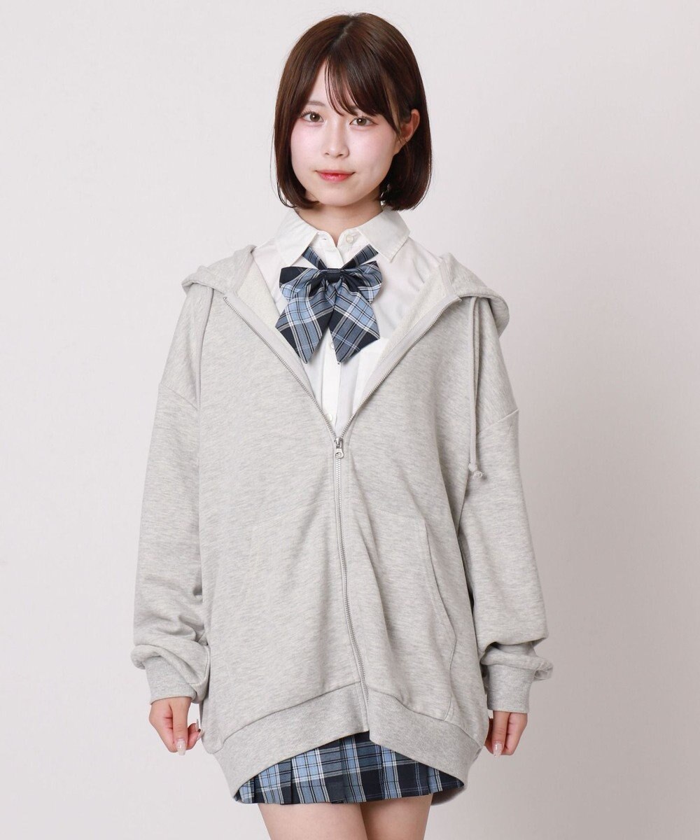 WEGO 【SCHOOLITEM】ルーズフィットZIPパーカー 