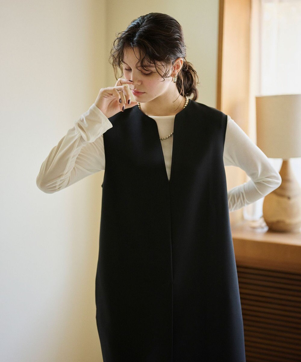 #Newans 【洗濯機可】キーネックジャンパースカート 