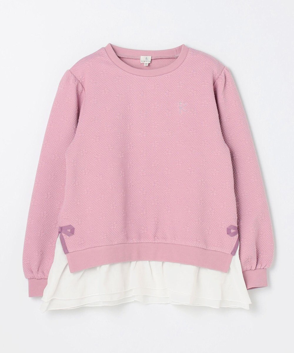 組曲 KIDS 【150-160㎝】フラワーキルト トレーナー 