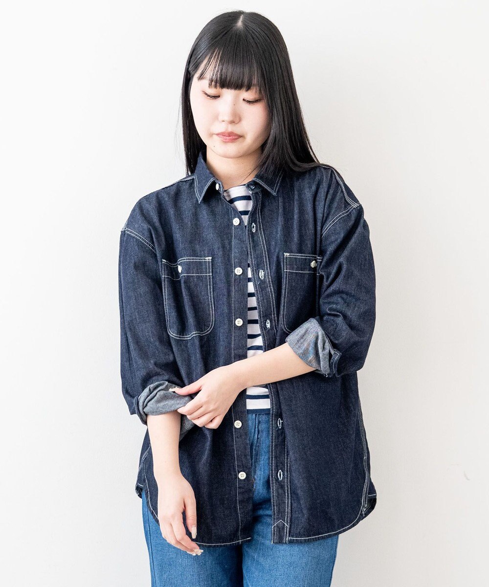 caqu work shirts ゆったりシルエットなワークシャツ 
