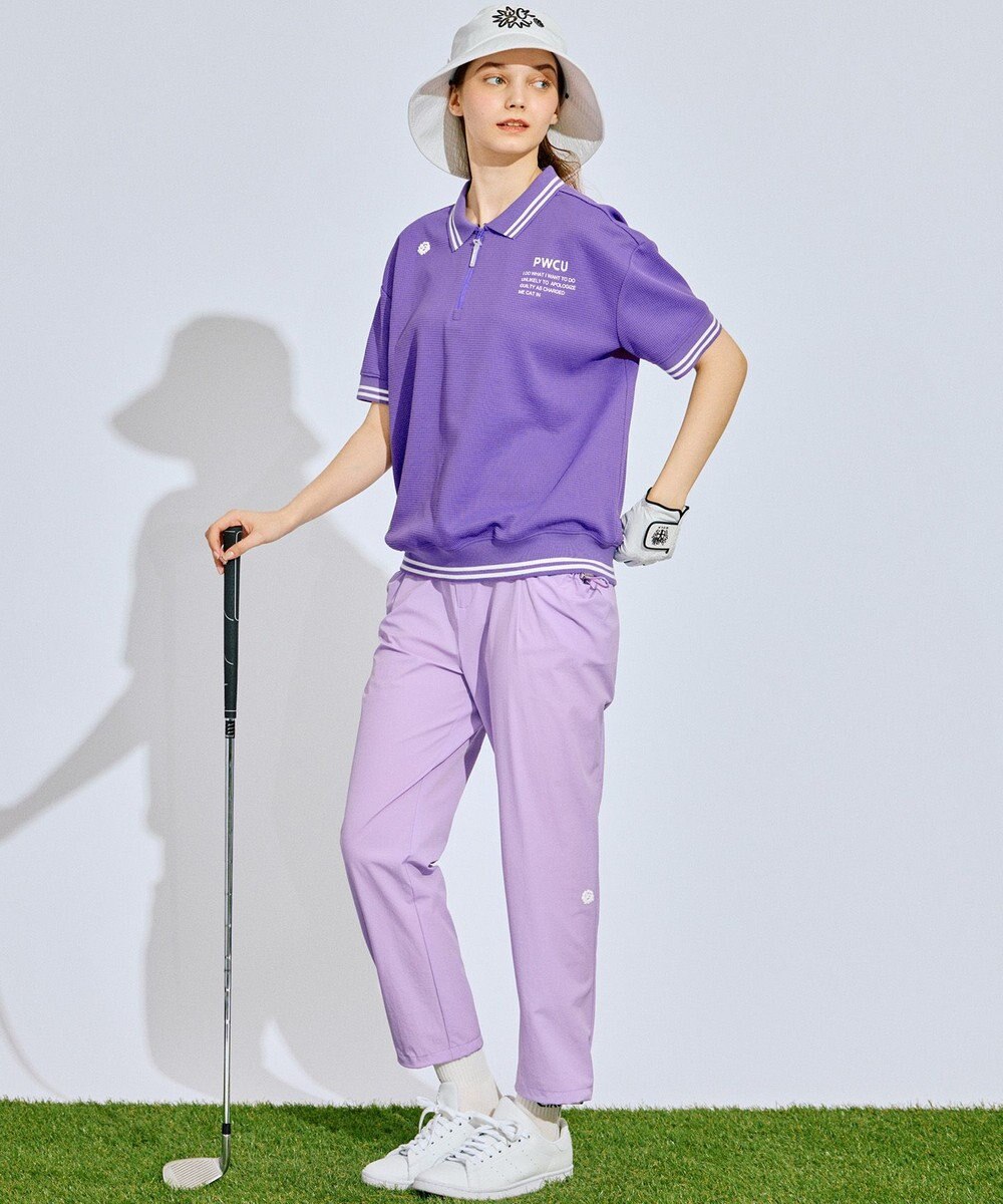 PW CIRCULUS 【WOMEN】ワッフルハーフジップポロ ゴルフウェア レディース 