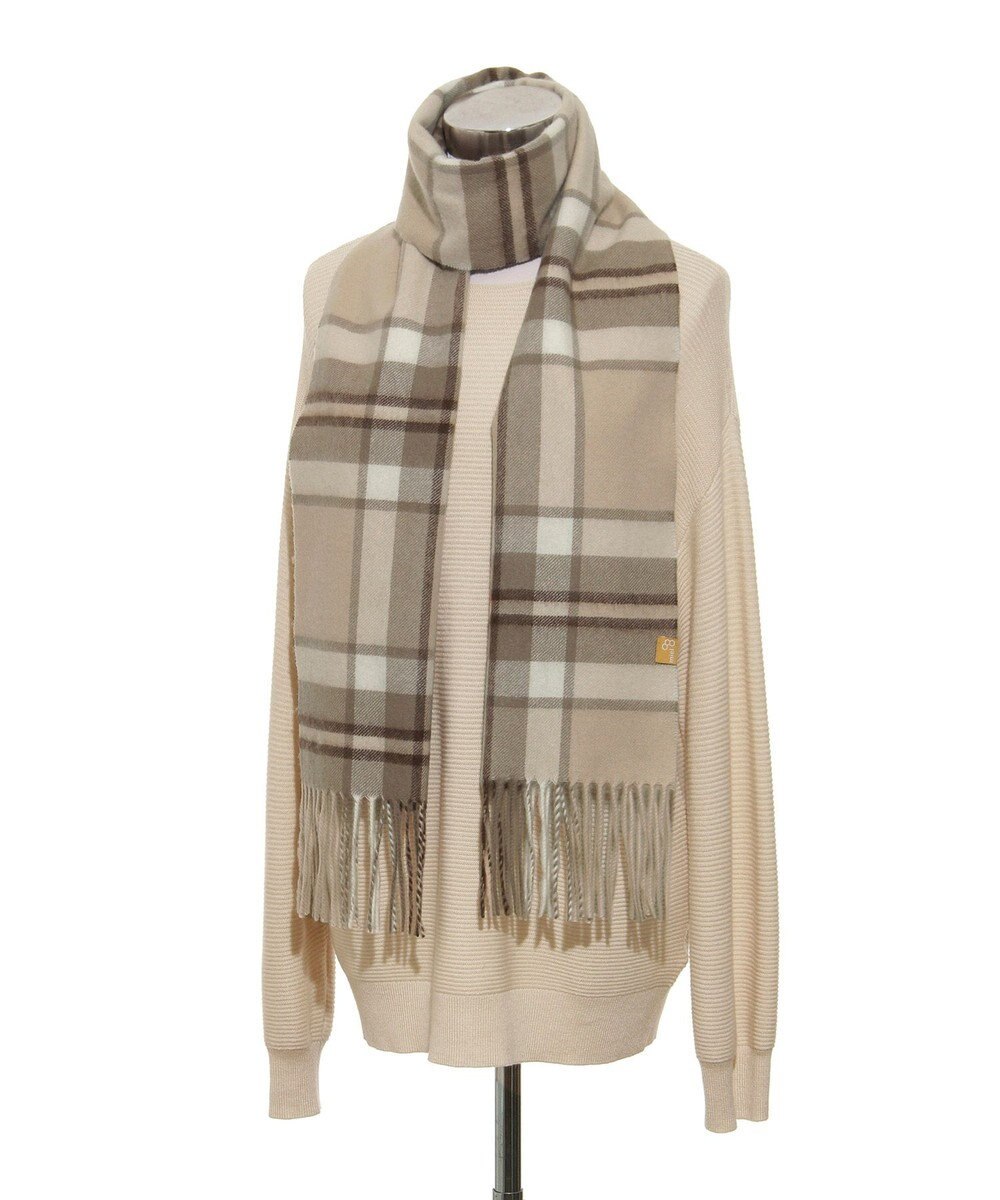 MOONBAT WEB限定【洗える】ミエル (miel) カシミヤ100％ チェックマフラー 