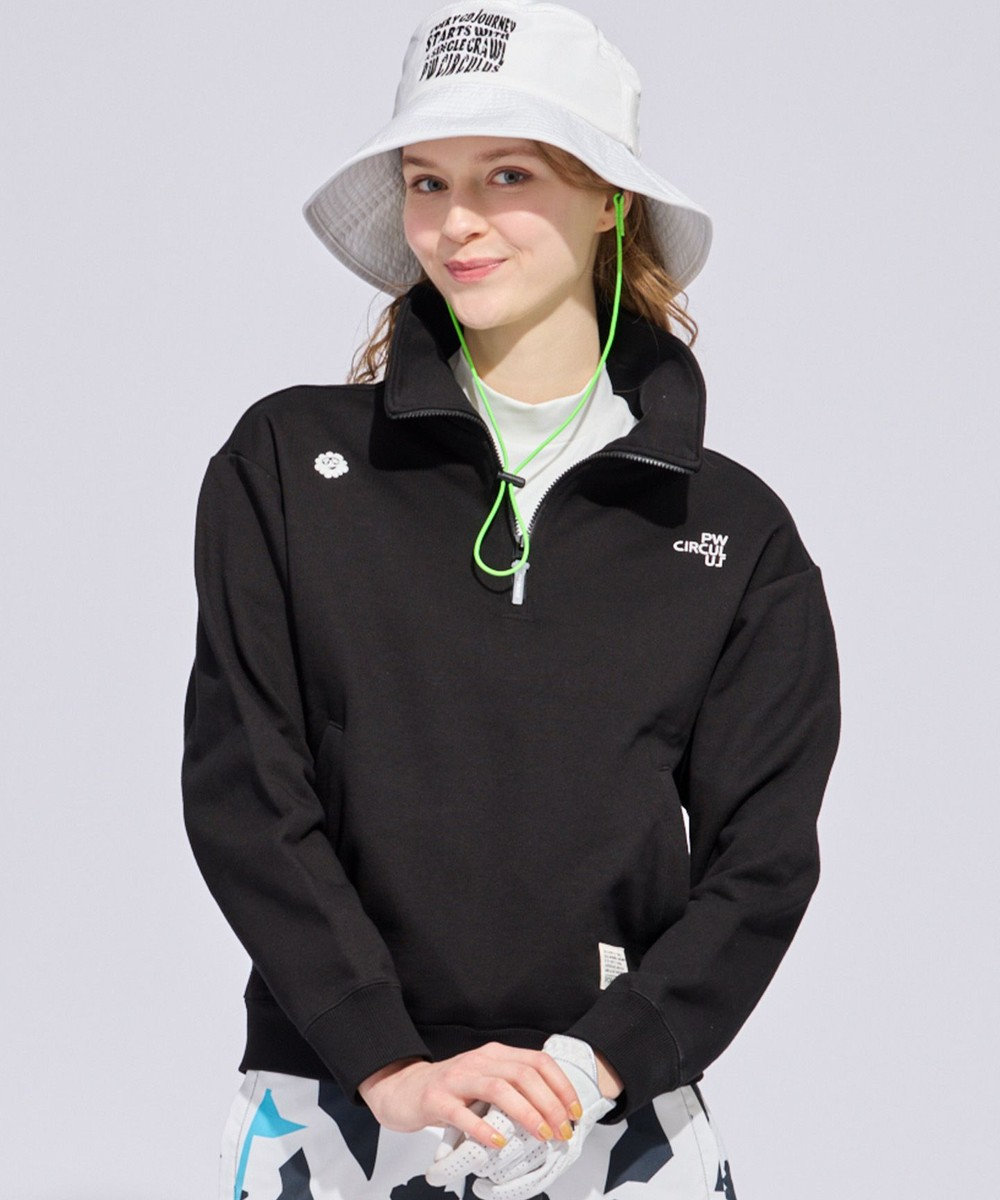 PW CIRCULUS 【WOMEN】ハーフジップ 裏毛スウェットトップス ゴルフウェア レディース 