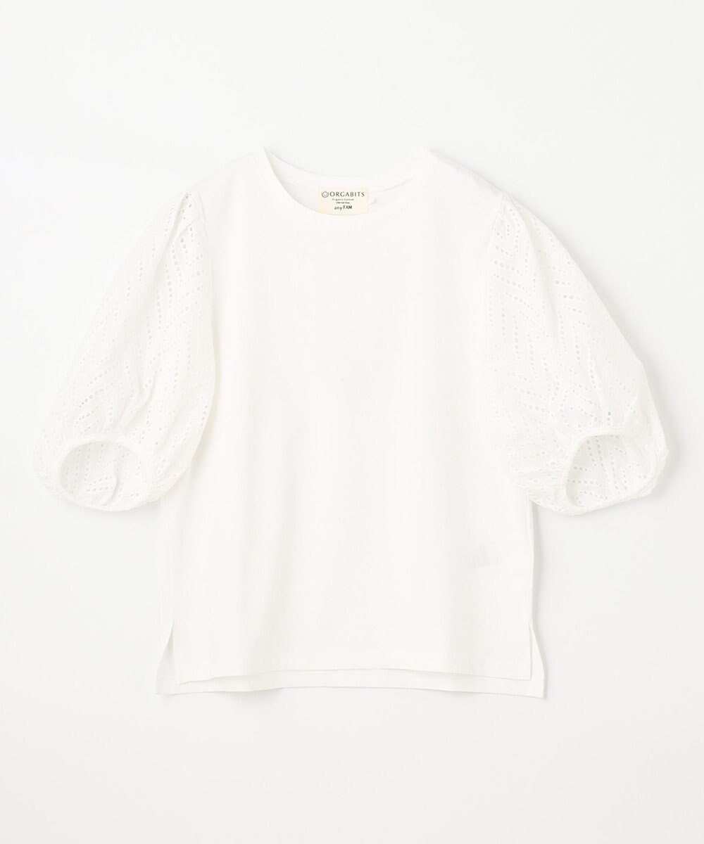 ANY スリーブレースコンビTシャツ 
