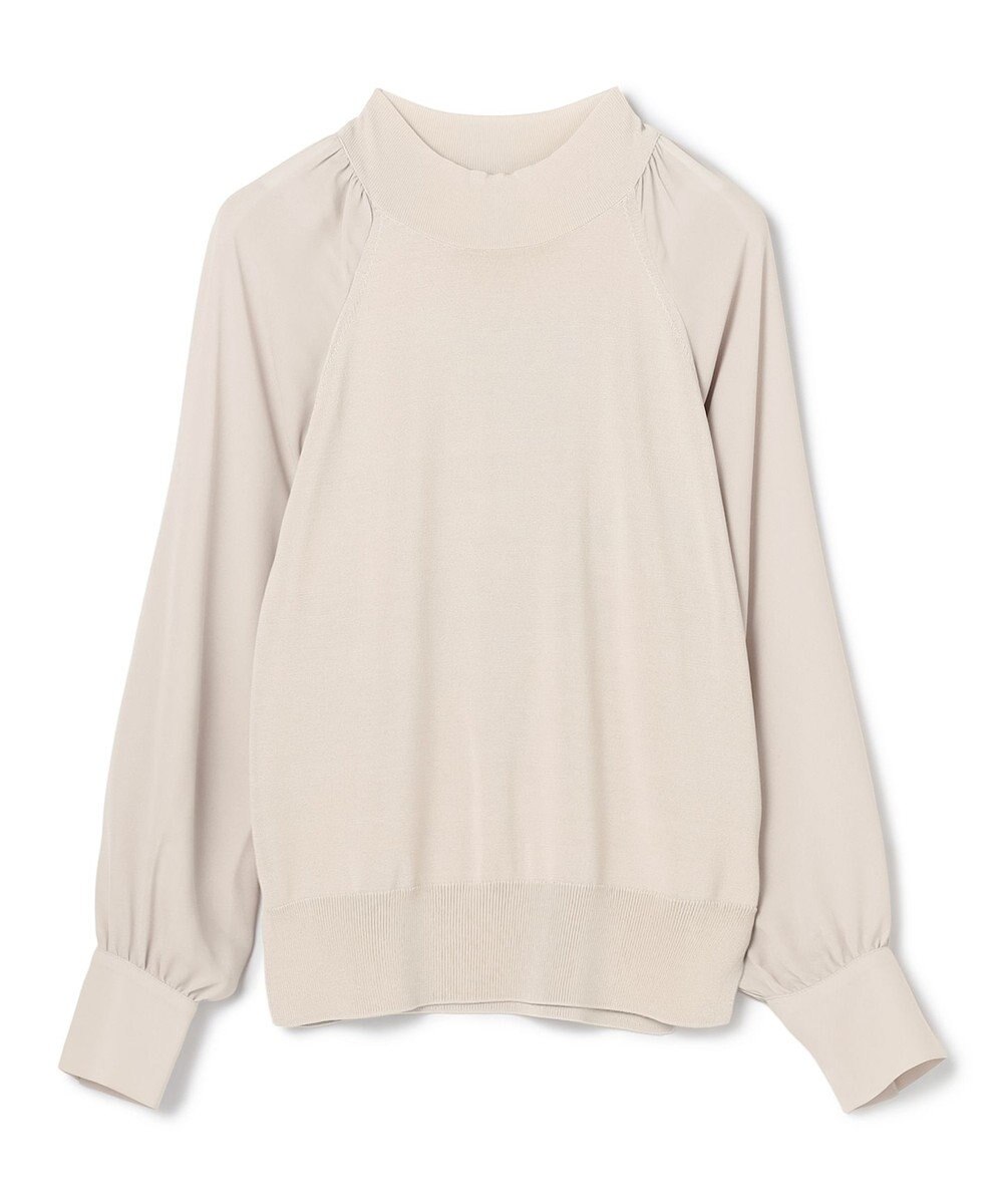 BEIGE， 【WEB限定・洗える】LECERF / 異素材ドッキングストレッチニット 