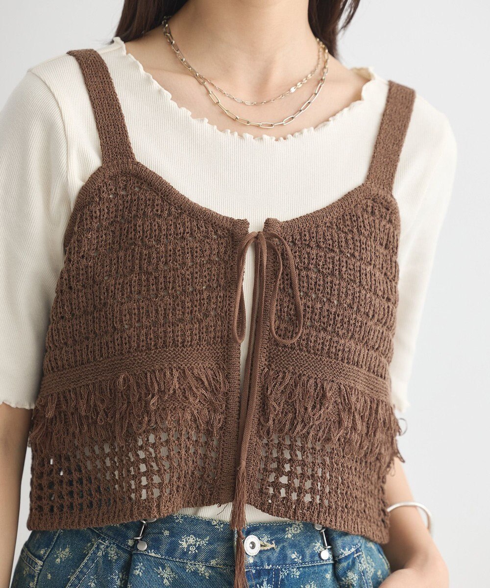 earth music&ecology フリンジニットビスチェ 