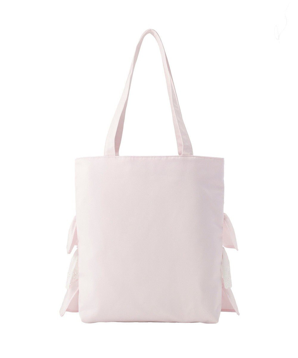 Maison de FLEUR サテンフロントフリルスクエアトートバッグ 