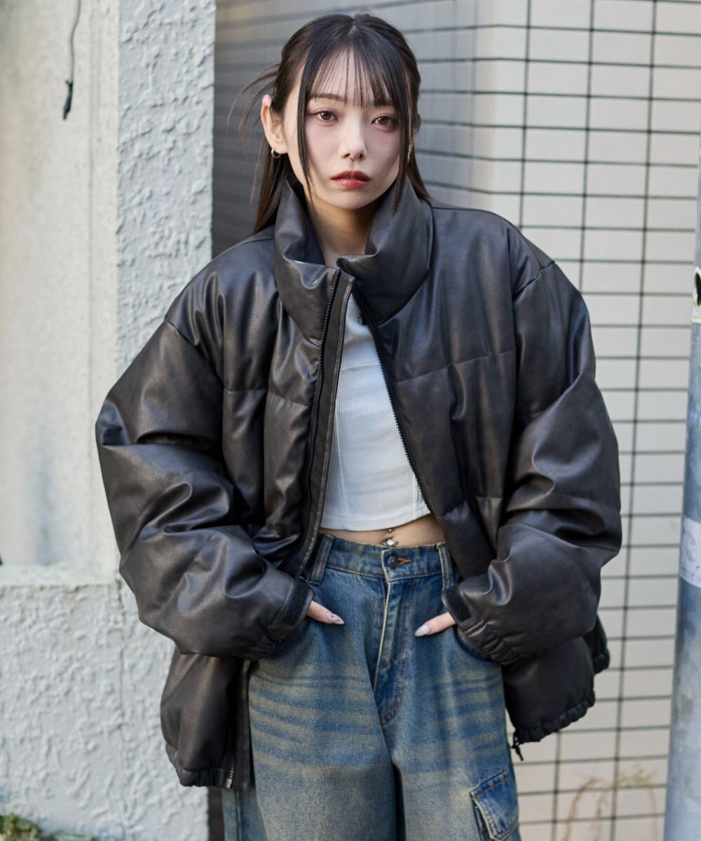 WEGO 【ユニセックス着用ITEM】PUパファーブルゾン 