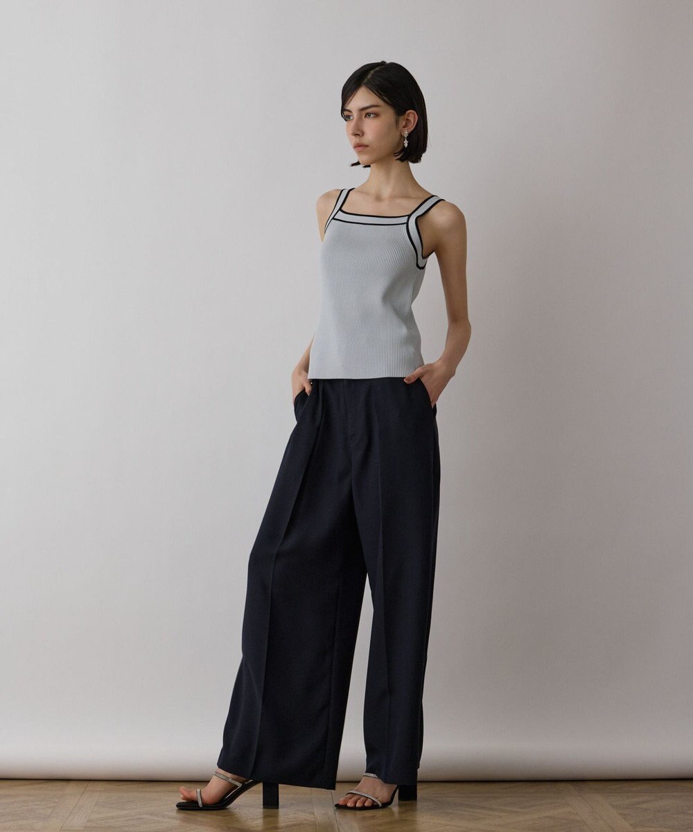 GRACE CONTINENTAL バイカラーリブニットトップ 