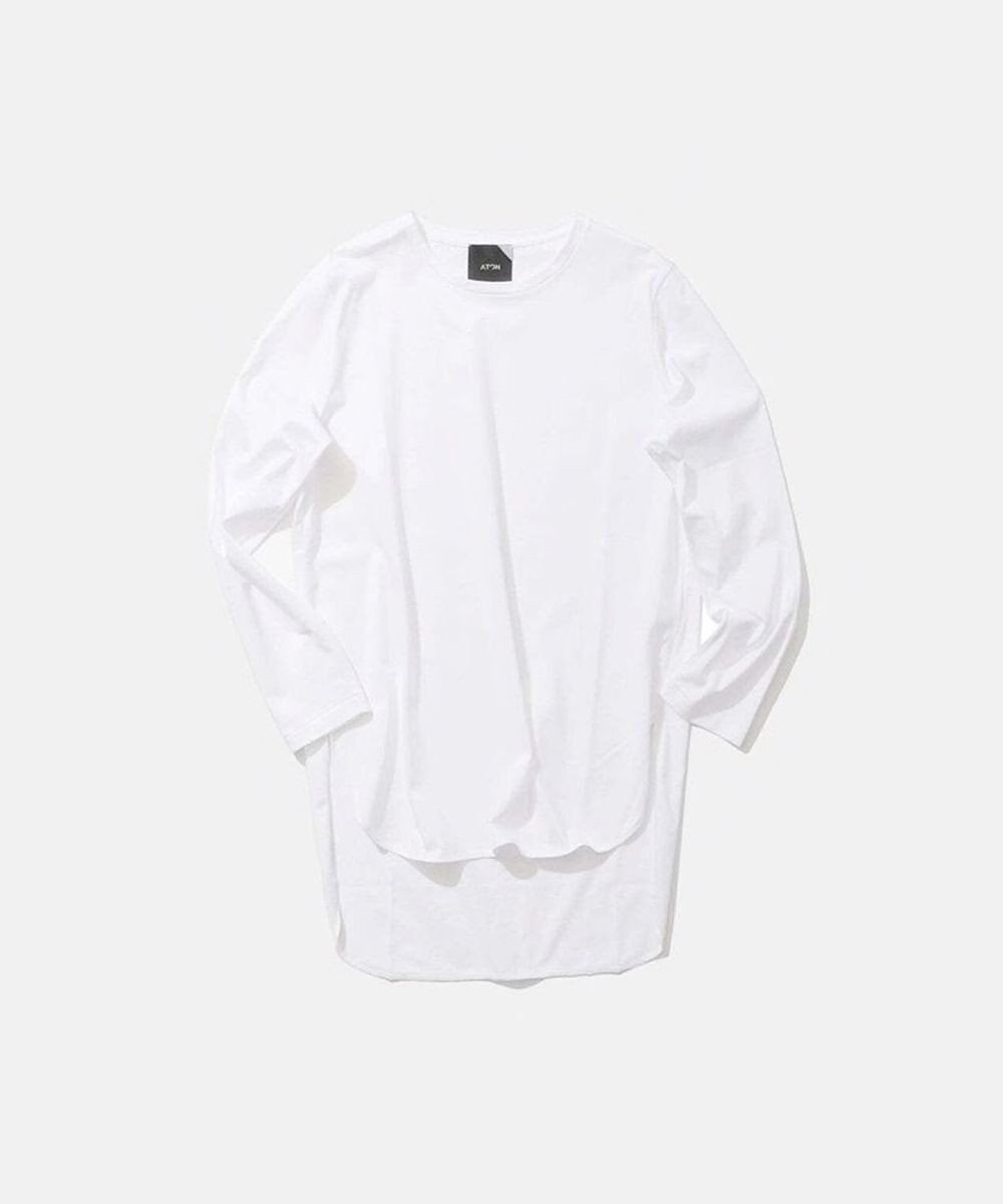 安い初売 【未使用】ATON ラウンドヘムロングスリーブTシャツ 60/2 SUVIN Tシャツ/カットソー(七分/長袖)