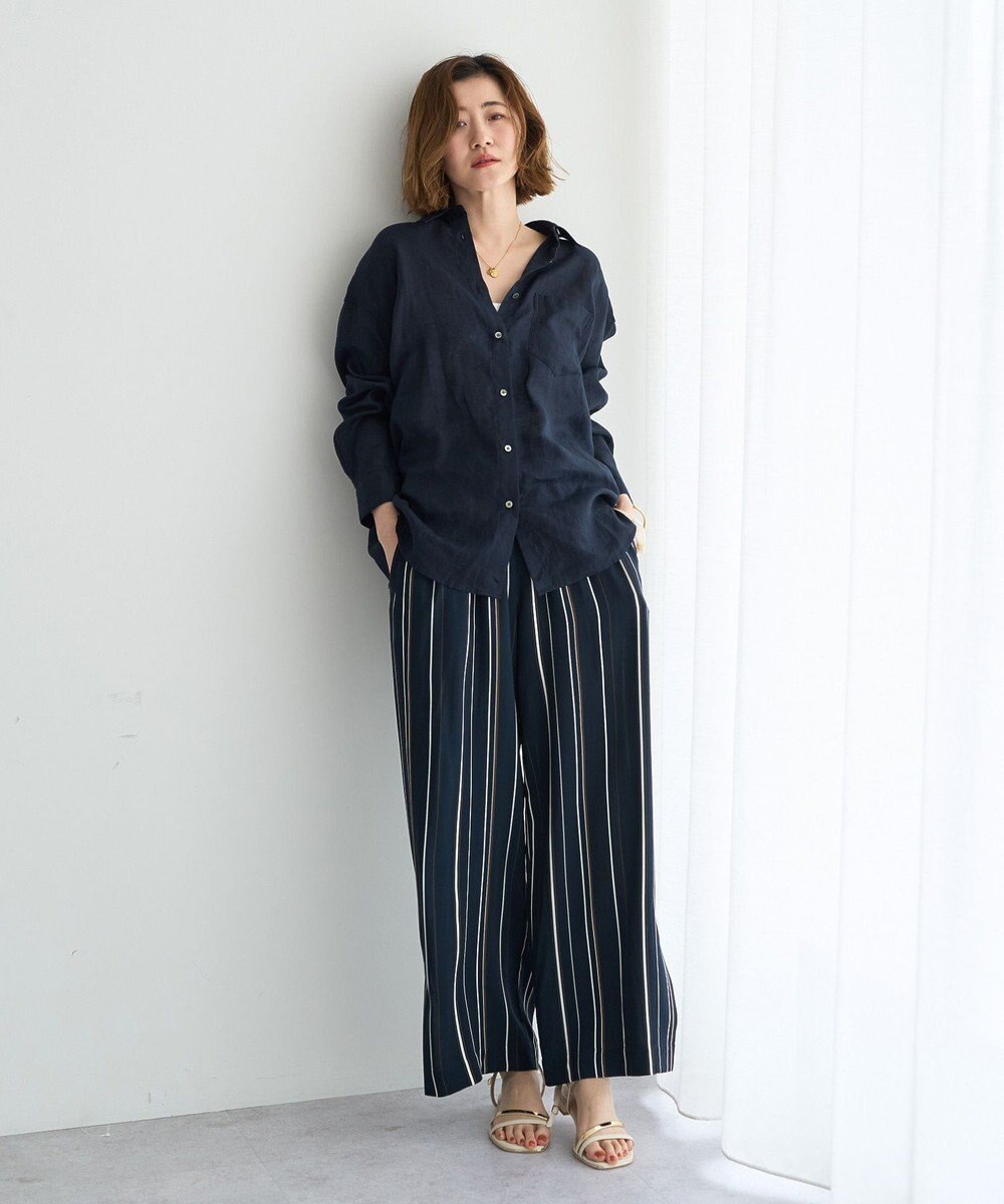 YECCA VECCA アートプリントスリットワイドパンツ 