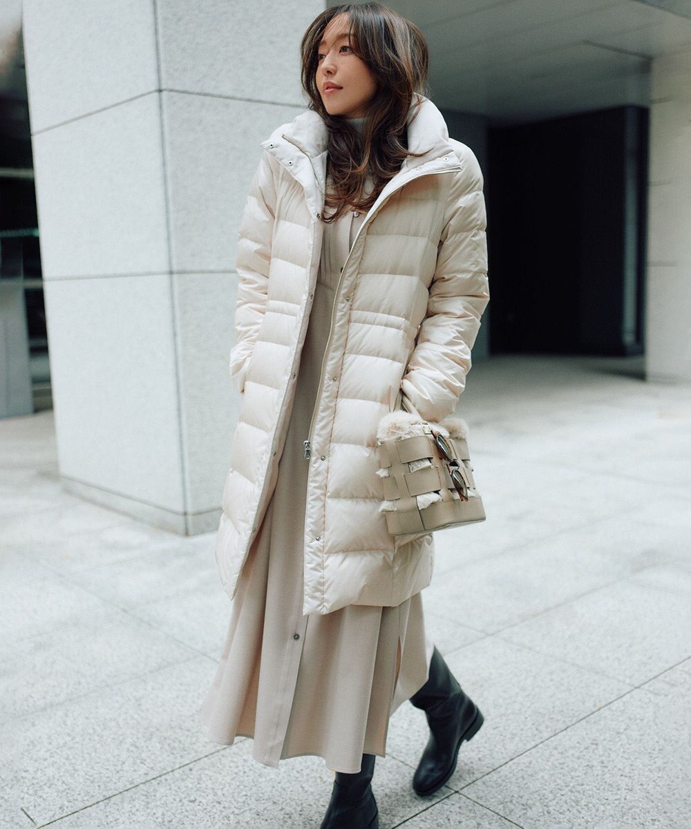 23区 【洗える】シレータフタ ロング ダウンコート 