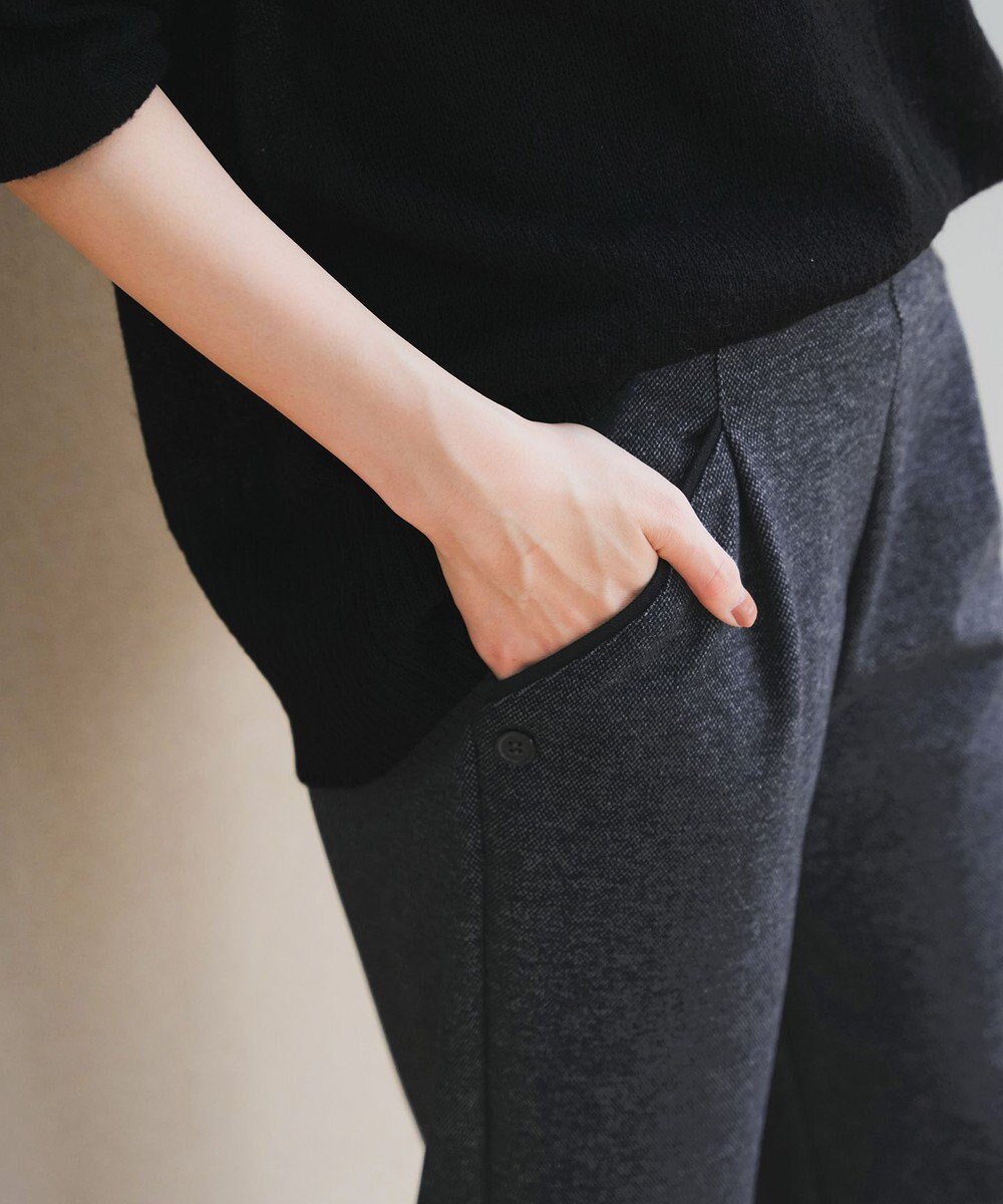 Tiaclasse L ミニチェッカー裏起毛・ストレートパンツ 