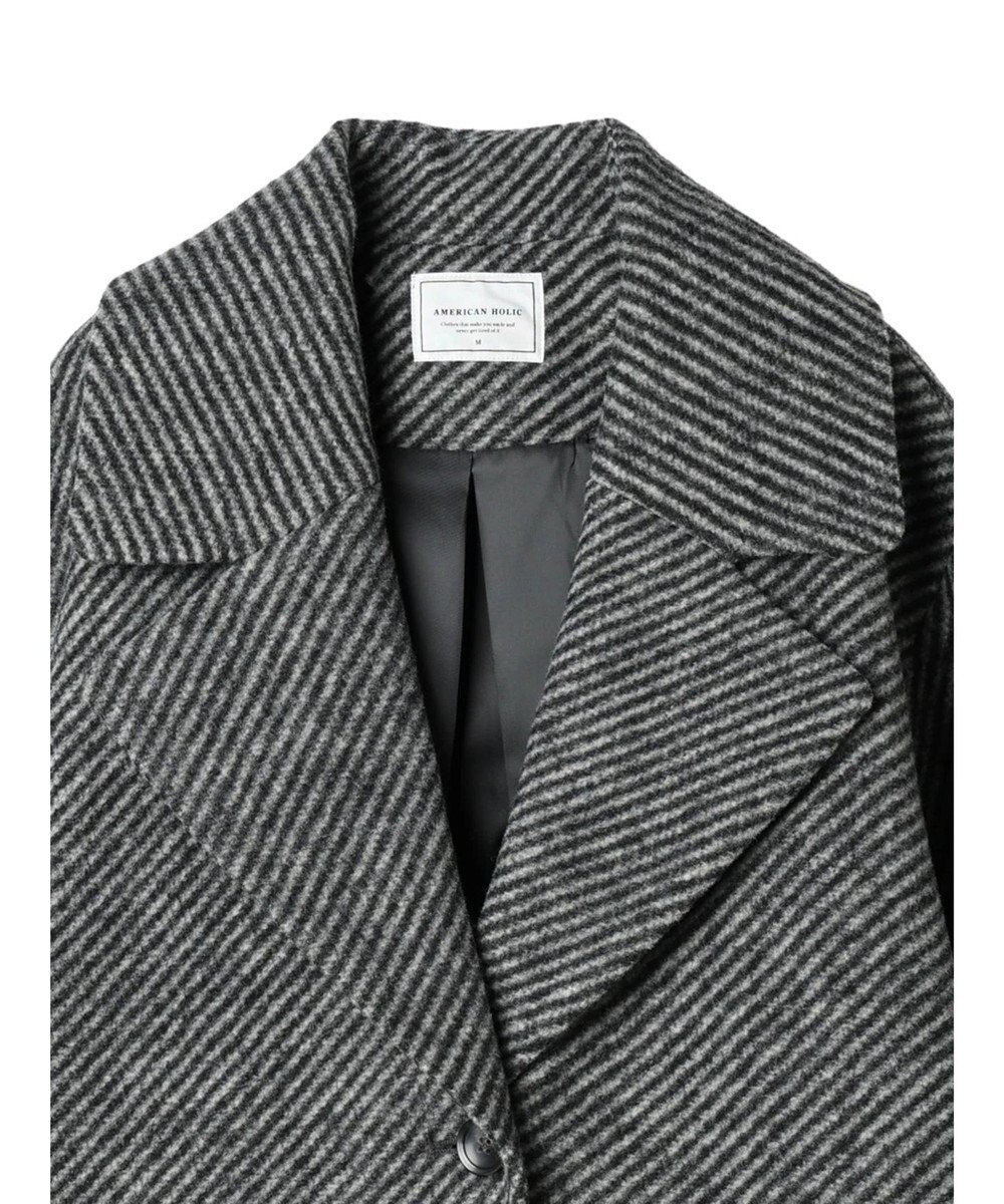 AMERICAN HOLIC ツイードライクコクーンミディコート 