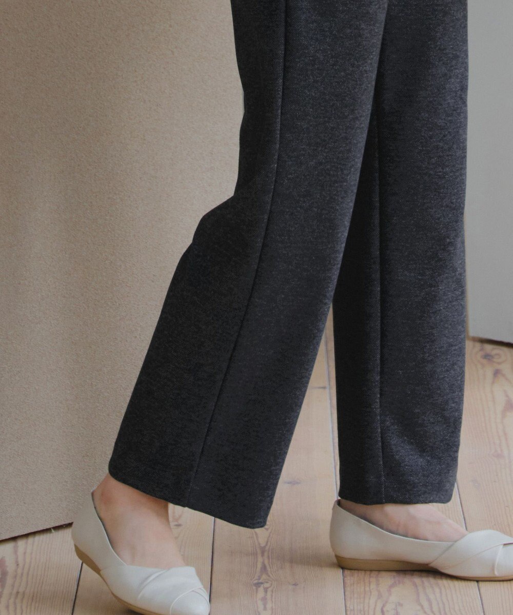 Tiaclasse L ミニチェッカー裏起毛・ストレートパンツ 