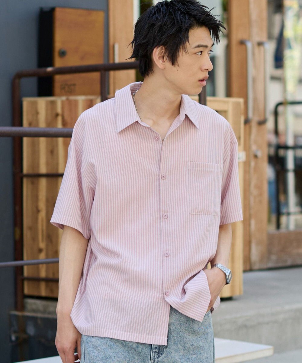 WEGO クロップドSSサッカーストライプシャツ 