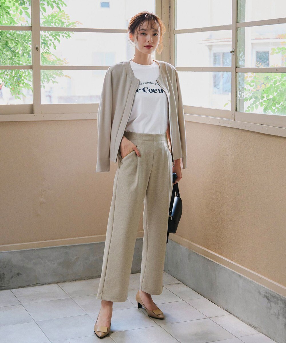 Tiaclasse L ミニチェッカー裏起毛・ストレートパンツ 