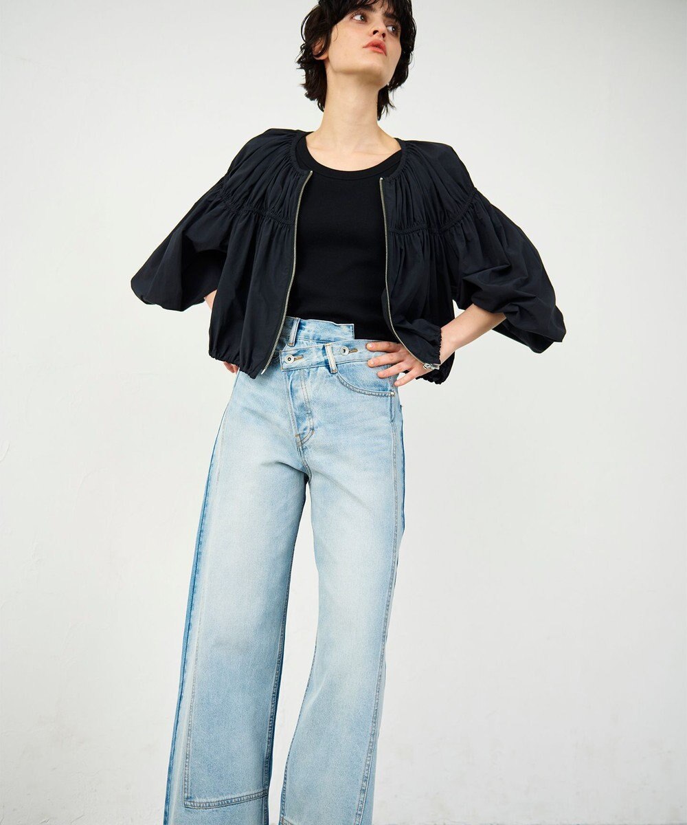 GRACE CONTINENTAL ギャザータフタブルゾン 