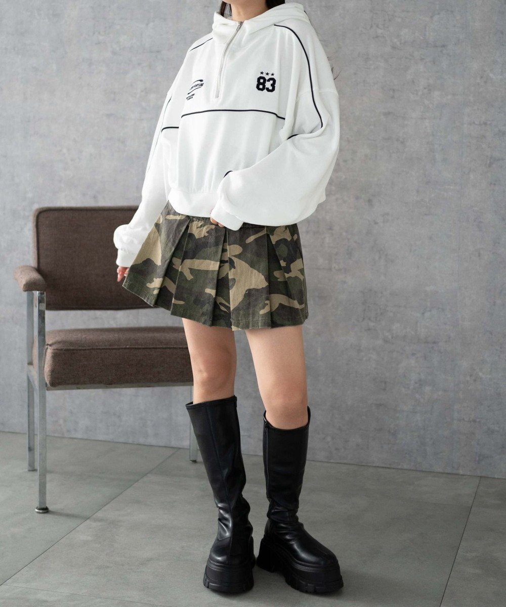 WEGO パイピングハーフジッププルパーカー 