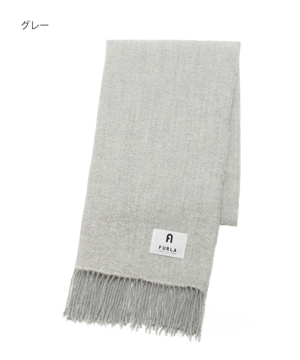 MOONBAT 【日本製】FURLA アルパカ混ヘリンボーンマフラー／幅50cm 