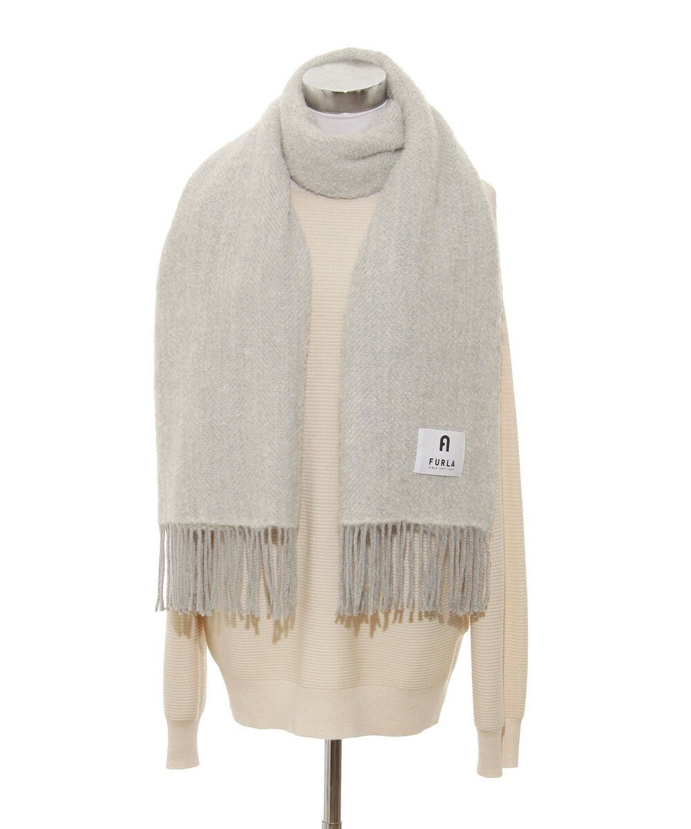 MOONBAT 【日本製】FURLA アルパカ混ヘリンボーンマフラー／幅50cm 