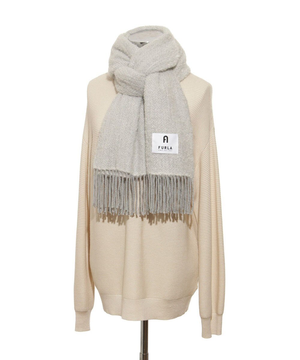 MOONBAT 【日本製】FURLA アルパカ混ヘリンボーンマフラー／幅50cm 