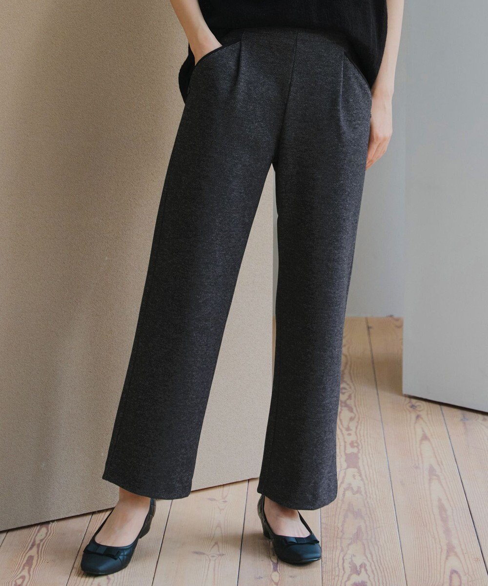 Tiaclasse L ミニチェッカー裏起毛・ストレートパンツ 