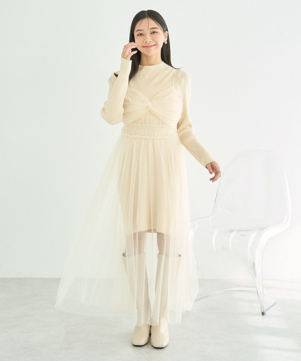 earth music&ecology ねじりチュールキャミワンピース 