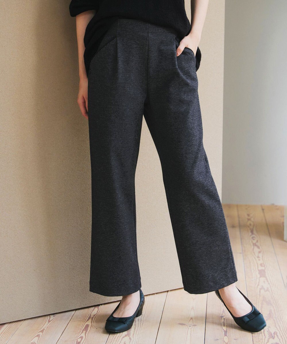 Tiaclasse L ミニチェッカー裏起毛・ストレートパンツ 